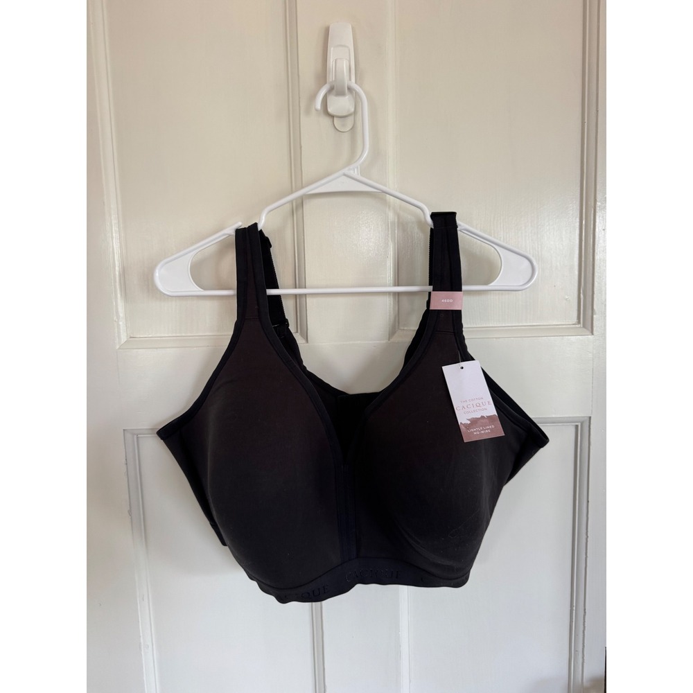 NWT Cacique black lightly lined no wire bra size 46DD